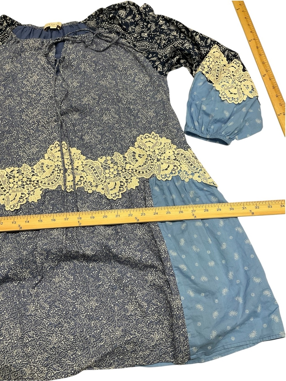 Ann Taylor Loft paisley lace tie dress L - Picture 9 of 12